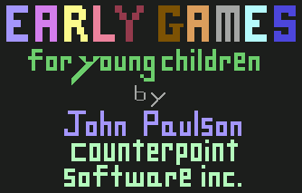 EARLY GAMES (FOR YOUNG CHILDREN)